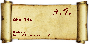 Aba Ida névjegykártya